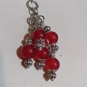 Real ruby beads two strand charm necklace